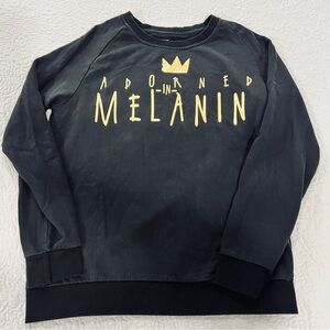 Adorned in Melanin Lightweight Sweatshirt with Gold Lettering